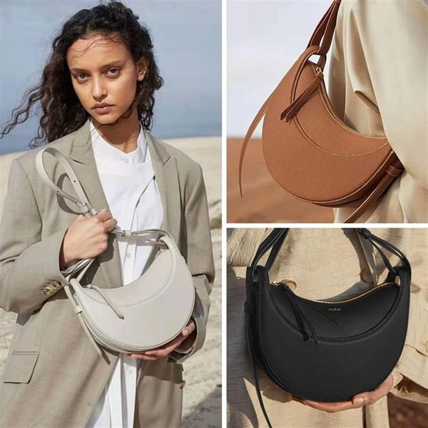 

tote bags women polene paris underarm shoulder bag poleno leather crescent chest crossbody saddle handbag242n