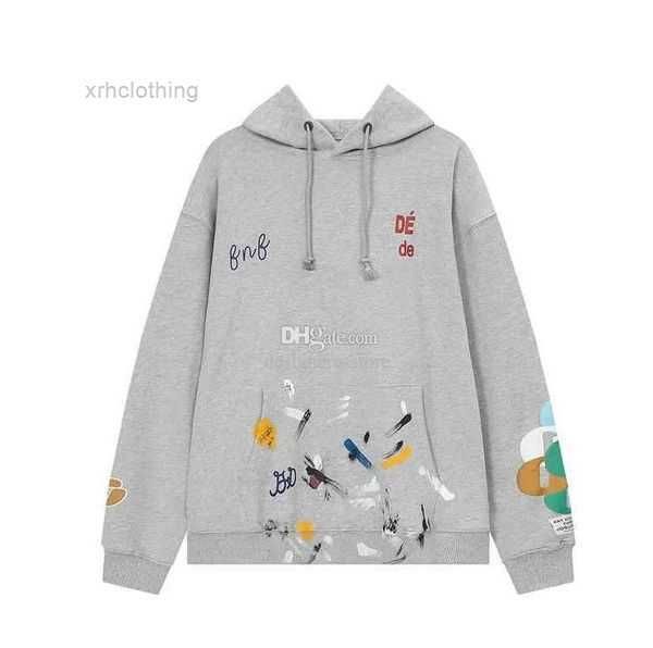

men's hoodies & sweatshirts hoodie designer galleryes depts gary painted graffiti used letters printed loose casual fashion men hoody 4, Black