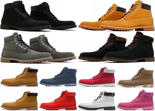 

tan boots for mens womens classic designer yellow boot 6 inch leather premium waterproof boots land sneaker winter outdoor hiking 2633947, Black