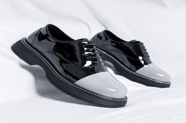 

dress shoes patent leather casual men office splice color man japanese harajuku streetwear vintage wedding shoe1949104, Black