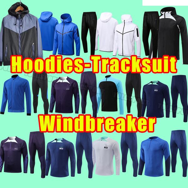 

2023 2024 soccer tracksuits lukaku inter correa dzeko giroud barella lautaro skriniar bellanova de vrij 23 24 football shirt windbreaker jac, Black