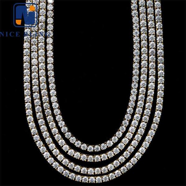 

wholesale cz tennis chain necklace women iced out cubic zirconia diamond hip hop stainless steel tennis chain factory price, Silver