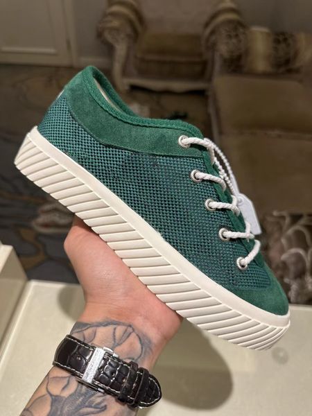 

chunky designers sneakers new style thick bottom canvas shoes 3.5 cm white rubber sole trim suede trim casual shoe, Black