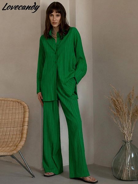 

pants conjuntos de dos piezas de camisa plisada para mujer camisas informales de manga larga y pantalones de pierna ancha de cintura al, White