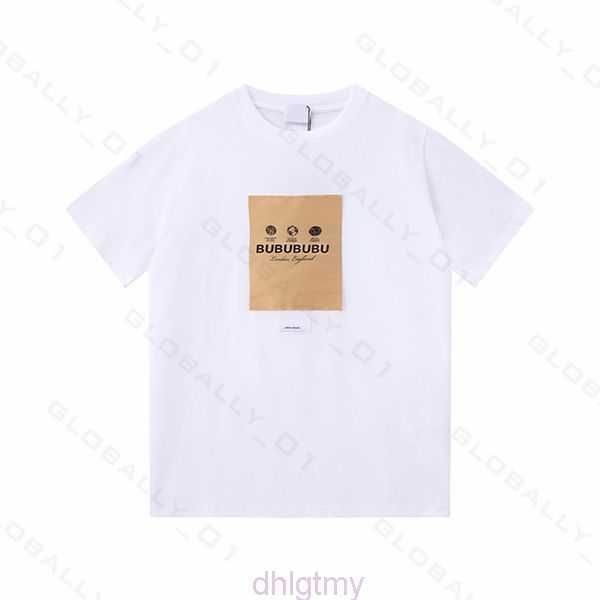 

summer tees burbrerys fashion tshirt mens womens designers t shirts long sleeve luxurys letter cotton tshirts clothing polos high1 quality, White;black