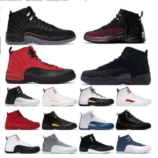 

men basketball shoes boots jumpman 12s 12 royalty taxi utility grind dark concord reverse flu game playoff university gold indigo mens