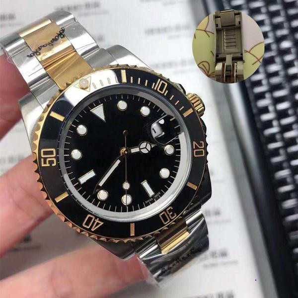

ceramic bezel mens watches mechanical stainless steel automatic movement green watch gliding clasp 5atm waterproof wristwatches l3, Slivery;golden