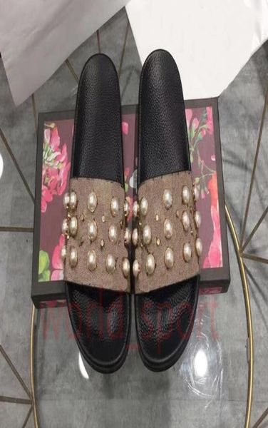 

designer men women slippers rubber slides sandal flat bloom strawberry tiger bee green red white web fashion shoes beach flip flop9431835, Black