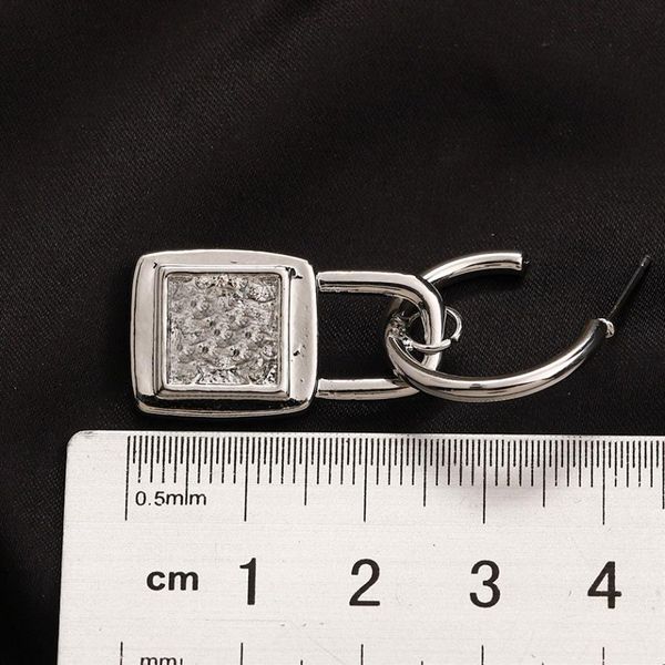 

18k gold plated 925 silver luxury brand designers letters stud lock stainless steel geometric famous women crystal rhinestone earr253q, Golden;silver