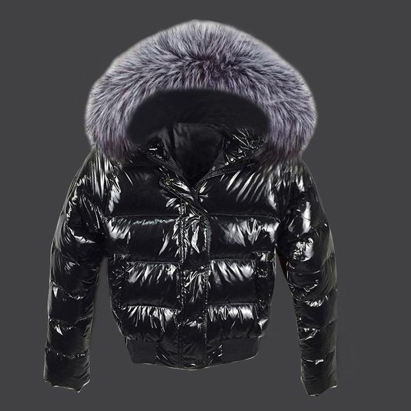 

leather detachable fake fur winter jacket women waterproof women's jacket winter coat female parkas hooded warm short outwear 2022 new, Black