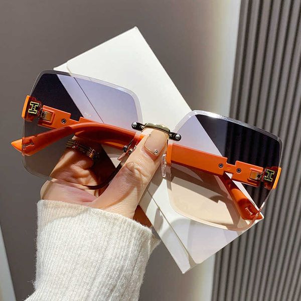 

luxury designer herms sunglasses online shop 2023 new emma h style small fragrance shake audio tape goods live ins online red frameless fash, White;black