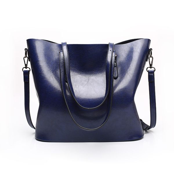

hbp outdoor tote bag fashion women's bag solid color oil wax leather design