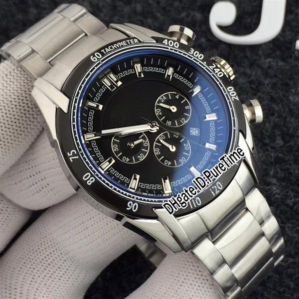 

2019 new 43mm steel case black dial miyota quartz chronograph mens watch 14 styles sports satch watches vs34a1254p, Slivery;brown
