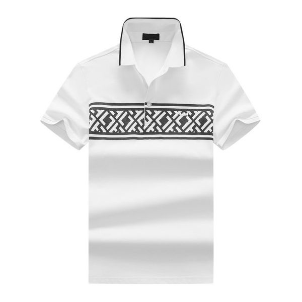 

designer men's polos business luxury cotton shirt solid letter luxury short sleeve slim fit casual breathable men's street wear wh, White;black