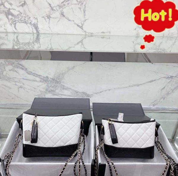 

fashion designer woman bag designer shoulder bag classic plaid flap cf caviar handbag gold silver chain leather double letter solid color bu