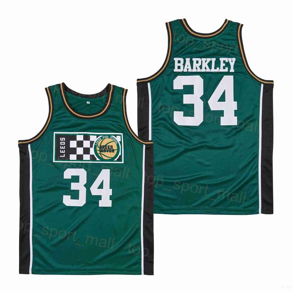 

high school basketball leeds charles barkley jerseys 34 green waves alternate moive pullover hiphop university for sport fans breathable all, Black