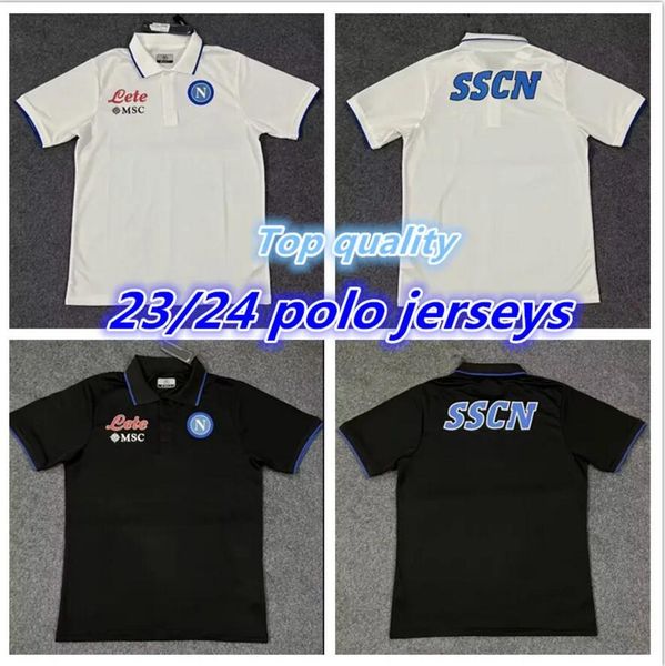 

23 24 napoli polo soccer jerseys 2023 2024 maglia kvaratskhelia minjae maillot naples men polo shirt zielinski h.lozano osimhen politano foo, Black;yellow