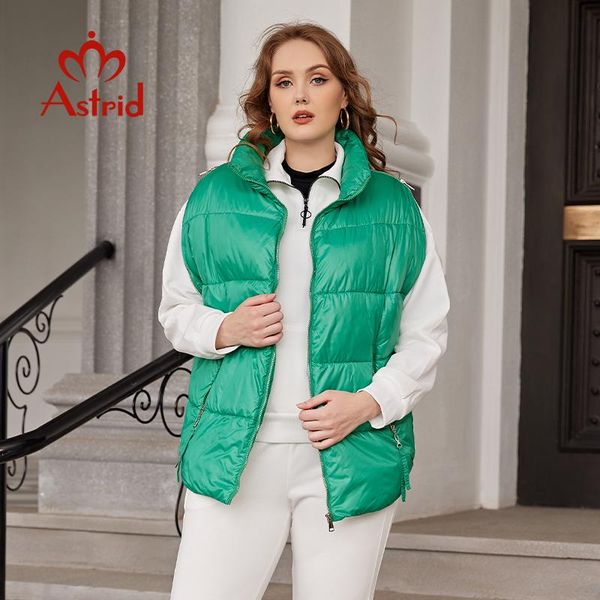 

vests astrid winter jacket women 2022 sleeveless jackets fashion zipper slit women vest puffer warm puffy padded parka female clothing, Black;white