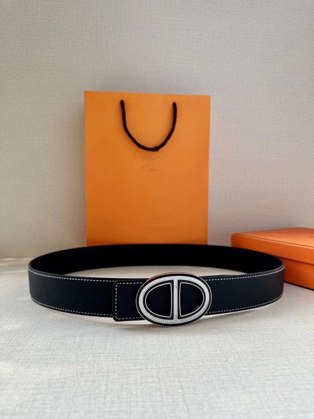 

genuine leather luxary belt leather belt man 3.8cm width 100-125cm pistressed lea belt crystal silver geometric steel buckle smooth buckle w, Black;brown