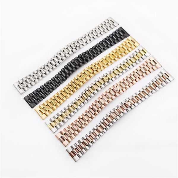 

22mm band 316l steel solid straight end screw links replacement wrist watch band bracelet for president bands245c, Black;brown