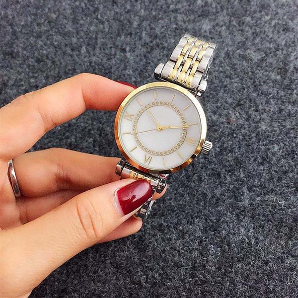 

fashion brand watches women girl crystal style metal steel band quartz wrist watch ar02211m, Slivery;brown