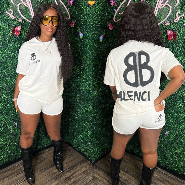 

dress young party lady fashion o neck short sleeve letter print bro and pants tight club party tracksuits, White