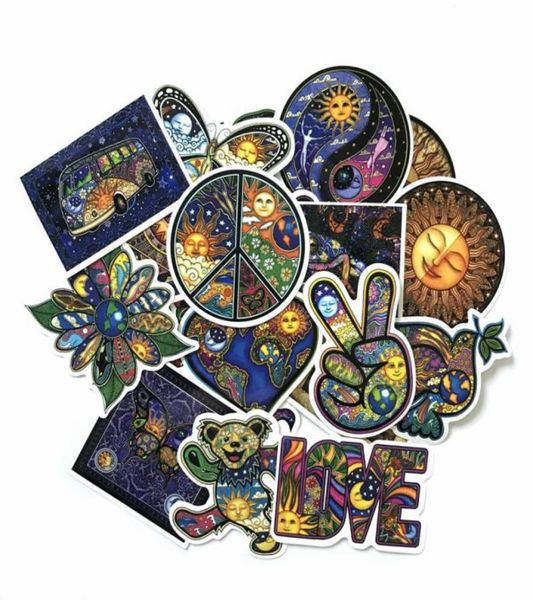 

25pcs peace love boho ribbon stickers pack nonrandom graffiti car bike luggage sticker lapskateboard motor water bottle decal2451607