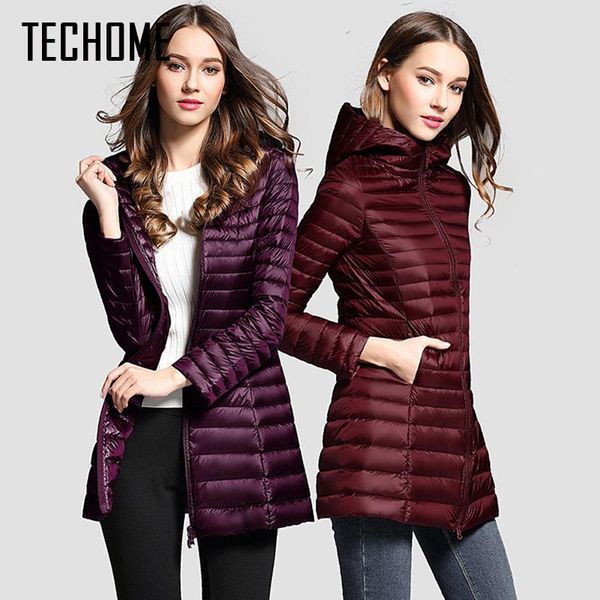 

parkas long down jacket women winter down coats ultra light down jacket quilted hooded coat women duck downs jacket coat, Black