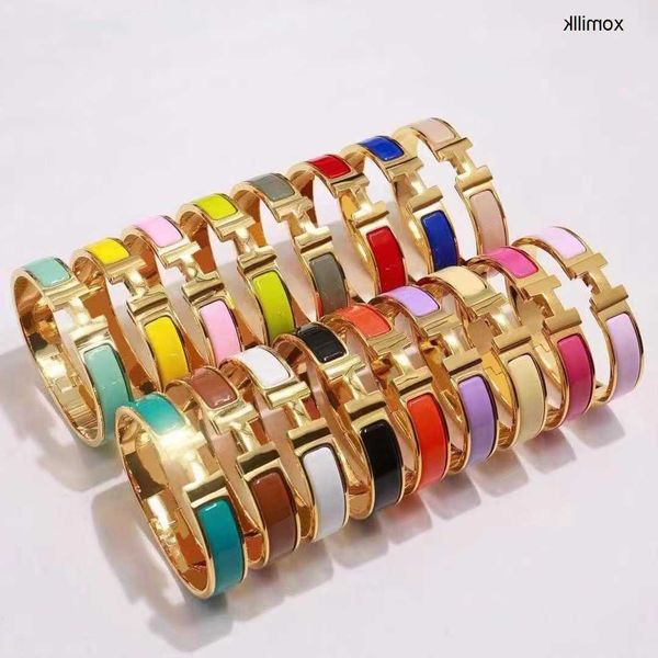

hermm classics h family high edition aijia bracelet color enamel fashion trend new stainless titanium steel 1ti5, Black