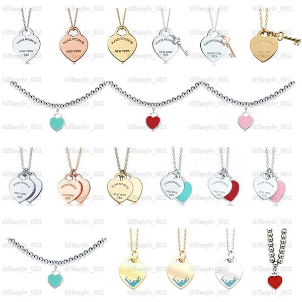 

love heart designer necklaces womens 925 pendant t necklace luxury jewelry for women birthday christmas gift wedding s219v, Silver