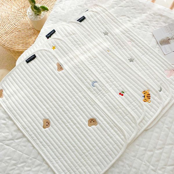 

pillows baby pillow towel cute embroidery breathable sweat absorbent cotton for infant girls boys dustproof cover towels toddler w0421