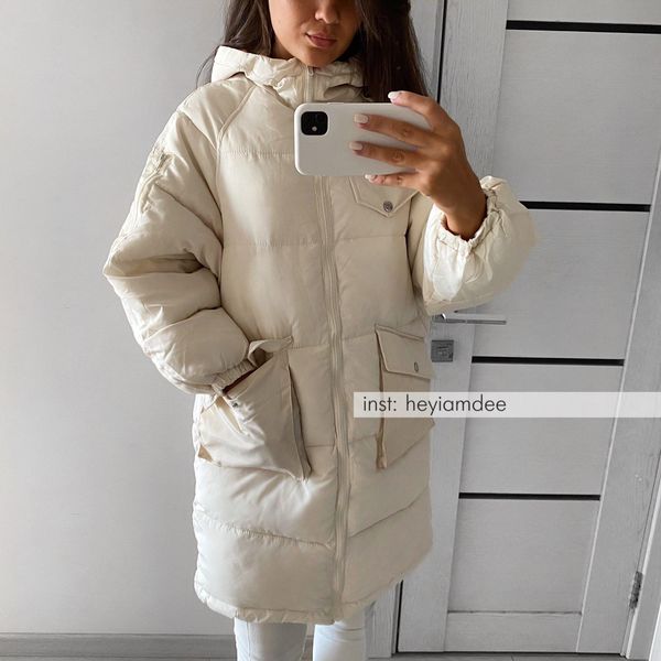 

leather winter new coat down jacket clothes women's down coat loose quilted cotton cloth midlength thick cottonpadded jacket, Black