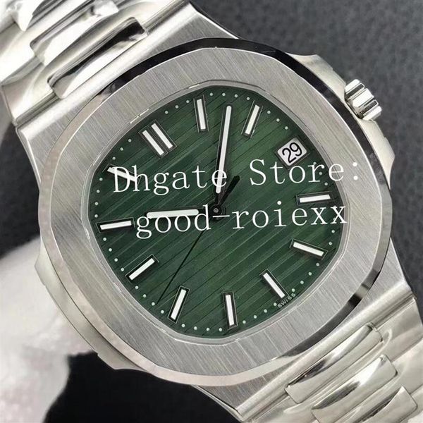 

extremely thin watches men watch men's green blue gray dial 3k automatic cal 324 movement date eta 5711 40th anniversary crys275k, Slivery;brown