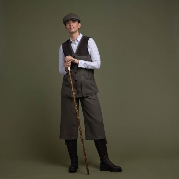 

vests ladies tweed herringbone wool shooting vest army green single breasted big pocket women's waistcoat chaleco mujer, Black;white