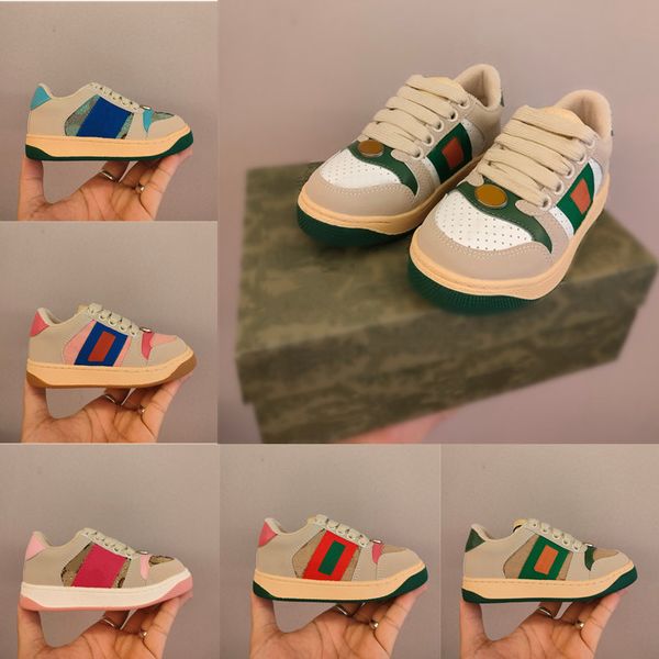 

Web Stripe Kid's Screener Sneaker Shoes Vintage Infant Toddler Designer Lux Running Shoes 70s Classic Trainers, Black