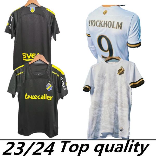 

2023 aik solna soccer jerseys stockholm special limited-edition fischer hussein otieno guidetti thill tihi haliti 132-year history 23 24 jer, Black;yellow