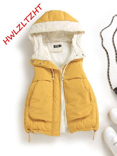

vests 2022 spring winter white duck down puffer vest solid plus size casual waistcoat hooded ligh ultra windproof outwear women jacket, Black;white