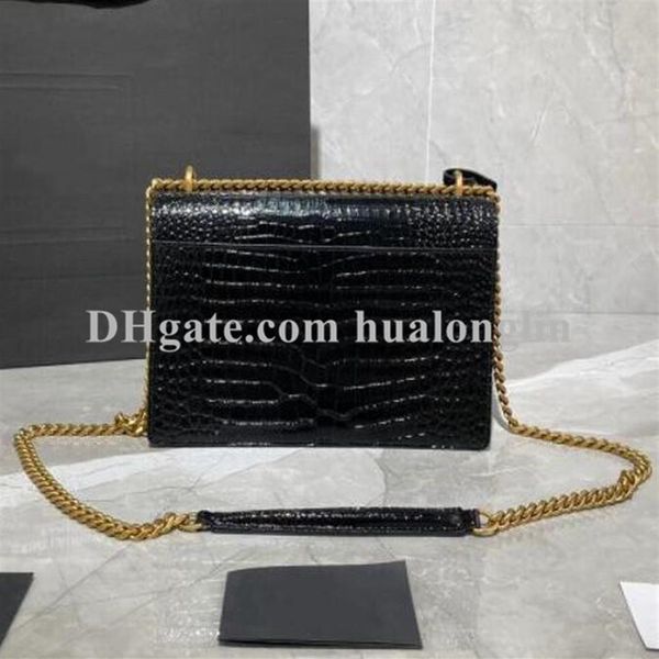 

leather woman shoulder bag handbag women original box purse cross body messenger alligator2036