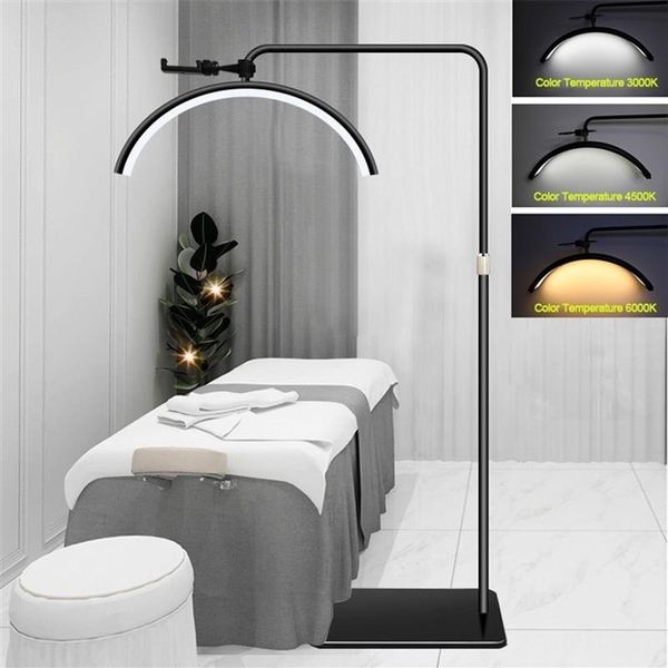 

face care devices color and brightness adjustable led floor makeup lamp for eyelash extensions moon ring shape floor lash light wi262o