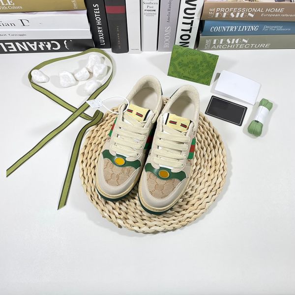 

2023 tennis canvas casual shoes luxurys designers womens shoe italy green and red web stripe rubber sole stretch cotton low mens sneakers, Black