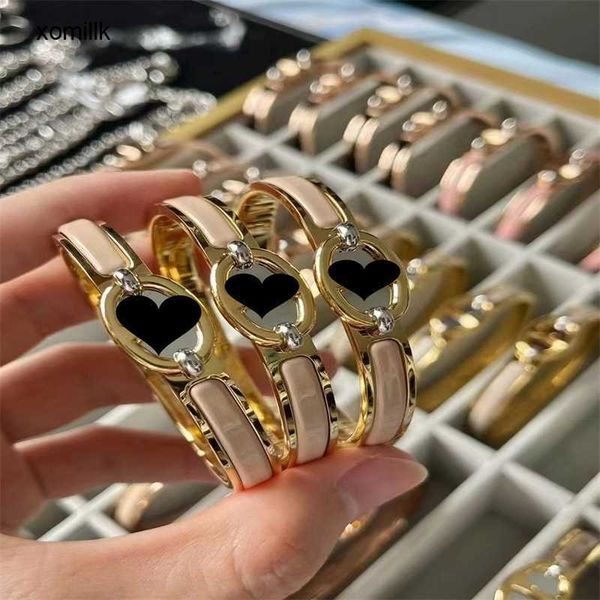 

hermm designer bracelet aijia h button bracelet enamel color couple pig nose fashion versatile black warrior does not fade q2ne