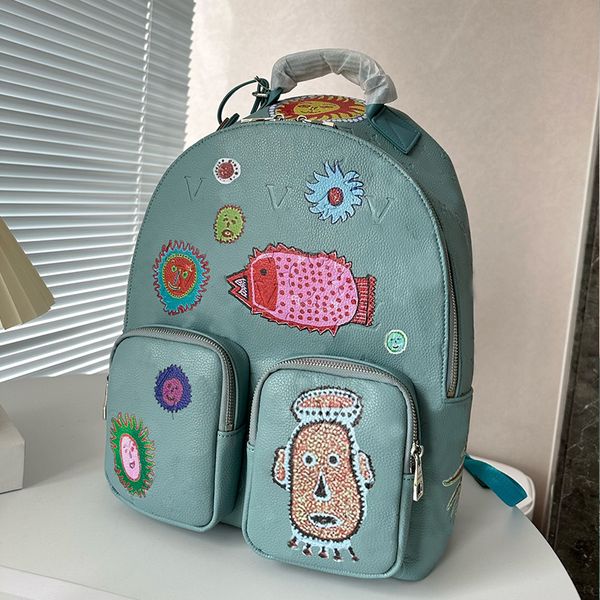 

fashion luxury designer backpack womens and mens backpacks fashion two shoulders borsa blue letter sac leather classic bag