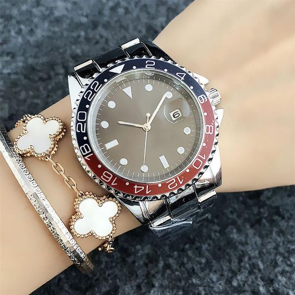 

fashion wrist watch brand women's men's style metal steel band quartz watches x44226o, Slivery;brown