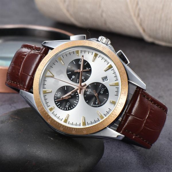 

radoow watches for men 2022 new mens watches all dial work quartz watch luxury brand chronograph clock stainless 200i, Slivery;brown