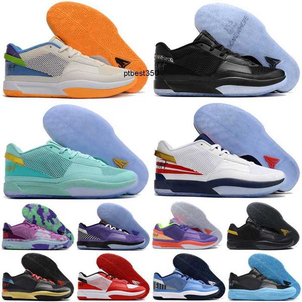

1 kids men basketball shoes ja morants 1s designers day one black game royal phantom chimney chicago scratch mismatch outdoor sneakers size