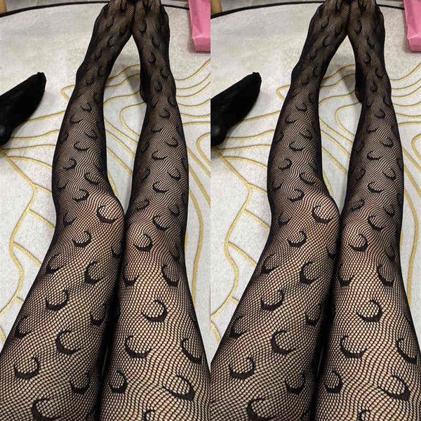 

spring summer fishnet letter tights transparent tights fashion moon pattern thin pantyhose plus size panty collant y1130216n, Black;white