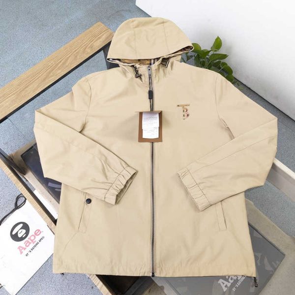 

high version men hooded jackets bur designer jacket tb embroidered zipper cardigan coat fashion casual windbreak 3xl 4xl, Black;brown