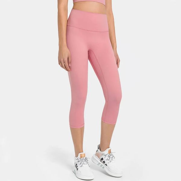 

new fashion yoga pants for women yoga outfits crop capri tallow like fabric high waist capri pants can be worn externally and paired with a, White;red