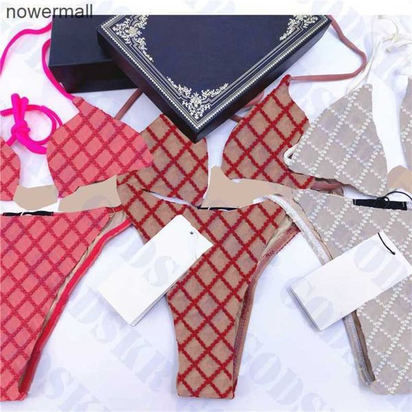 

lace underwear bikini two piece set women swimwear bra letter print womens swim wear, White;black