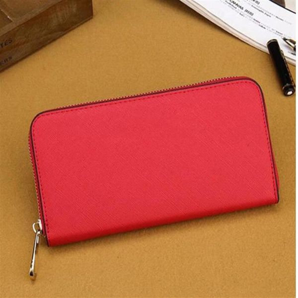 

2020 whole lady long wallet multicolor coin purse card holder original women classic zipper pocke g36324n, Red;black